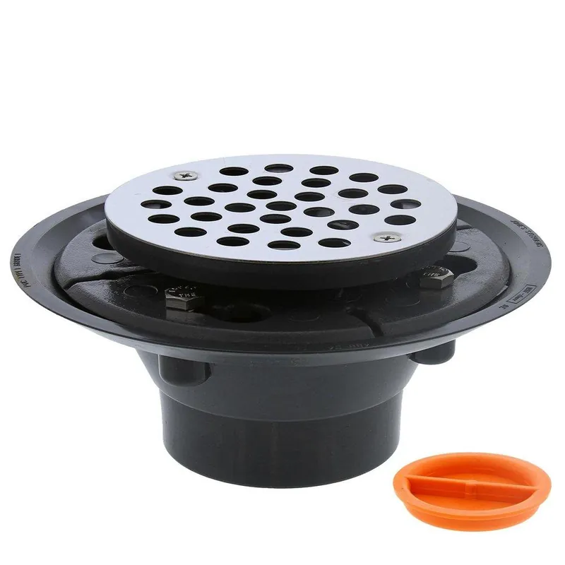 Jones Stephens D50001TP 2 x 3 Shower Drain with Stainless Steel Strainer with Test Plug