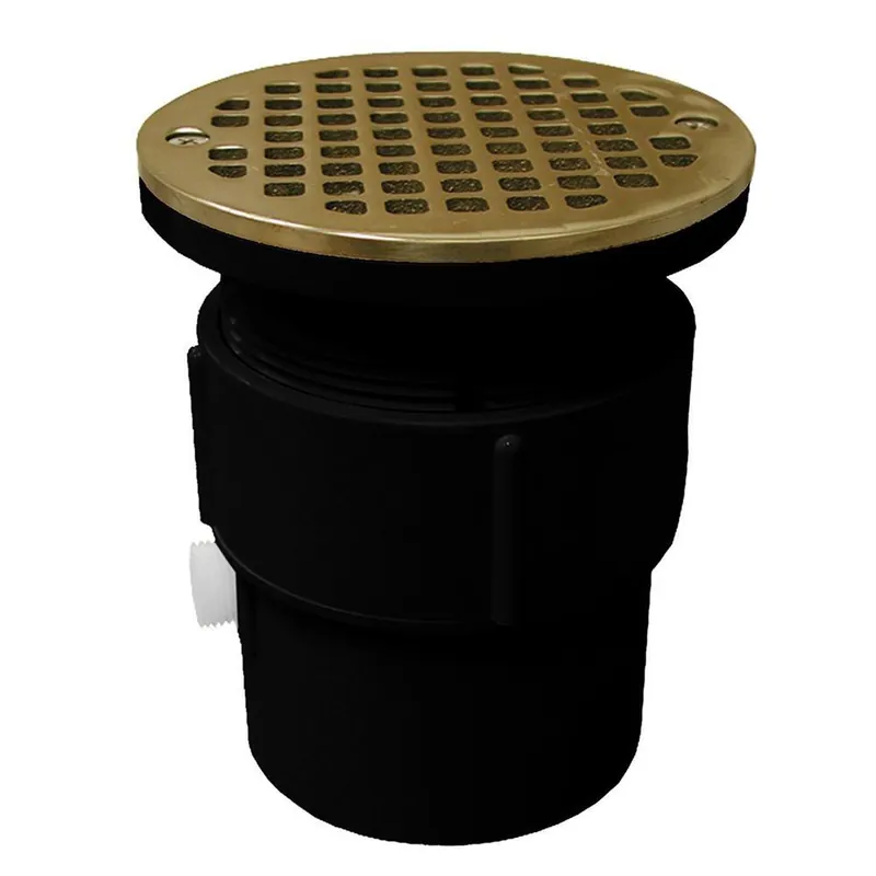 Jones Stephens D53438 3 x 4 in. ABS Pipe Fit Drain Base with 3-1/2 in. Plastic Spud and 5 in. Nickel Bronze Strainer