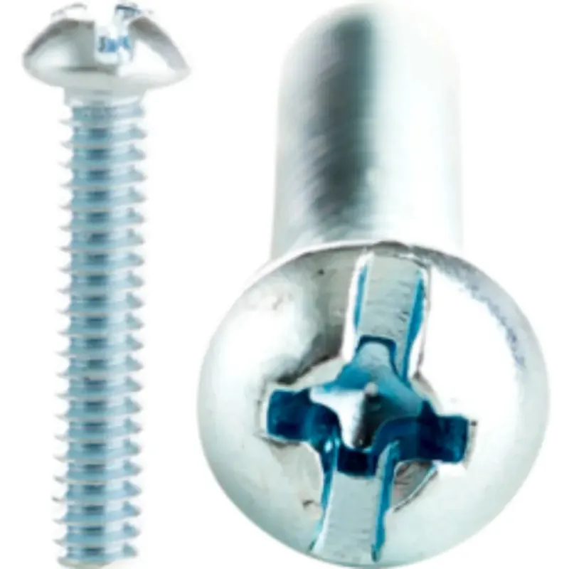 Minerallac 53216J 3/8-16 x 1 Machine Screw, Round Head, Combo Phillips/Slotted, Zinc Plated