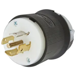 Hubbell HBL2521ST Twist-Lock Industrial Male Insulgrip Plug 20A 3-Phase 277/480V AC 4-Pole 5-Wire Grounding