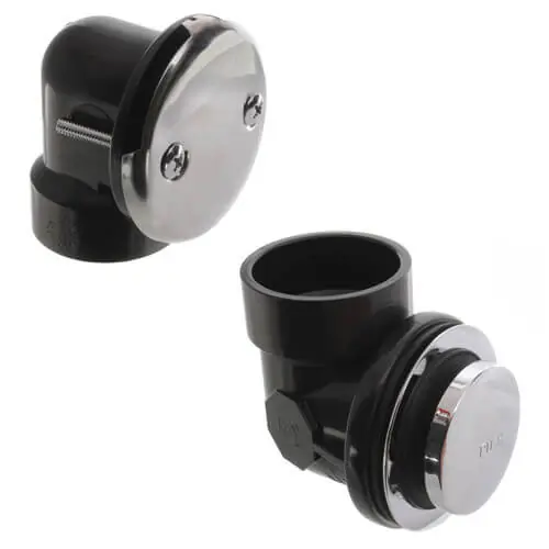 Jones Stephens B07113 Bath Waste Standard Half Kit - CP Toe Pop-Up Drain w/ 2 Hole Face Plate (ABS)