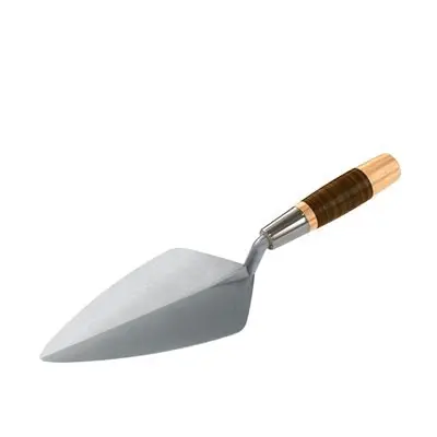 Bon Keystone 72-515 Narrow London Forged Steel Brick Trowel - 9 With Leather Handle
