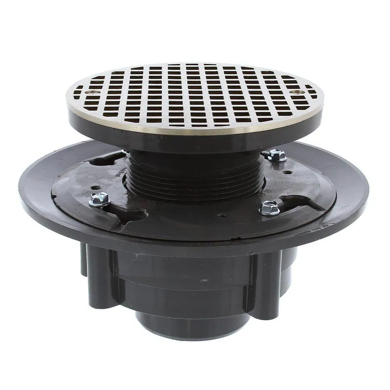 Jones Stephens D49007 2 x 3 in. Heavy Duty PVC Drain Base with 3 in. Plastic Spud and 6 in. Nickel Bronze Strainer