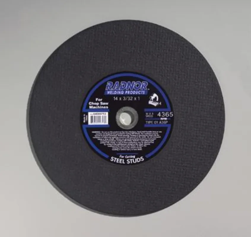 RADNOR 66253323013 RADNOR 14 X .09375 X 1 Aluminum Oxide Type 1 Cut Off Wheel