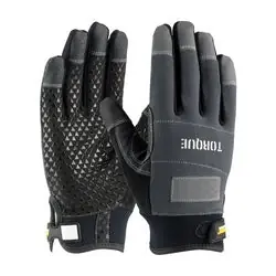 Protective Industrial Products 120-4500/XL Torque, PVC & Silicone Palm, Black, Non-Slip Grip, Spandex Back, XL