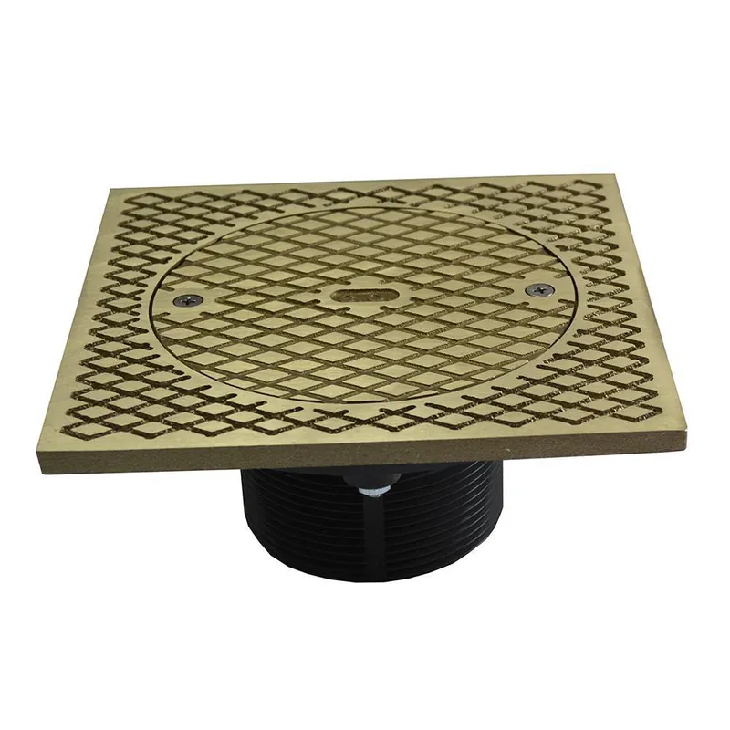 Jones Stephens D59913 3 in. Heavy Duty PVC Cleanout Spud with 7 in. Nickel Bronze Square Cover