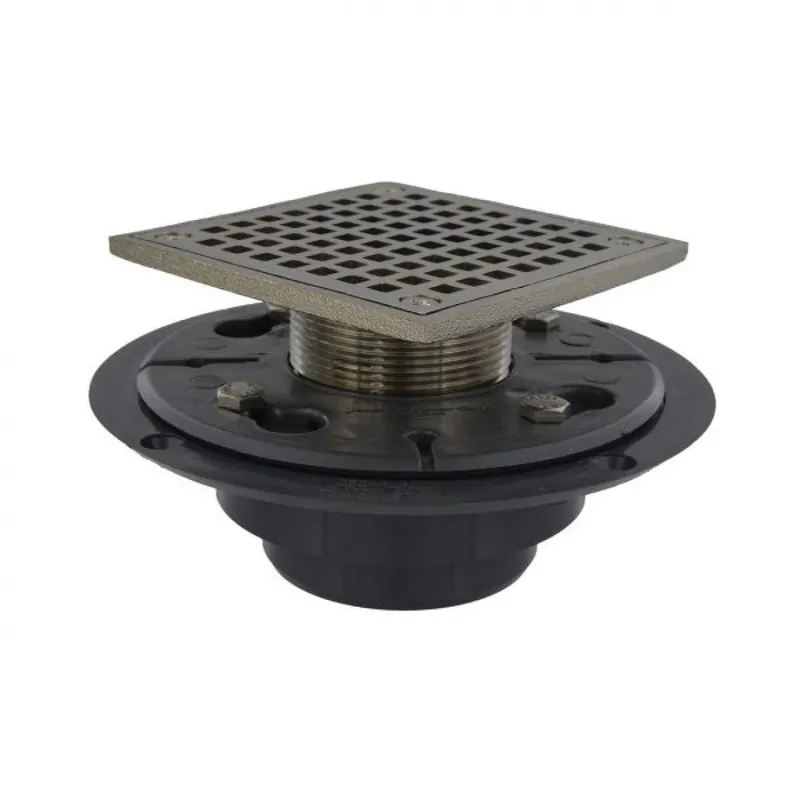 JONES STEPHENS D50138 2 X 3 PVC LOW PROFILE DRAIN WITH BN SQUARE SPUD AND STRAINER