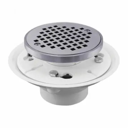 JONES STEPHENS CORP D50010 2X3 PVC SHWR/FL DRN W/4-1/4 CP STR&RING