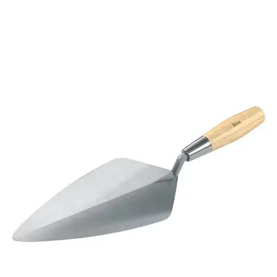 Bon Keystone 72-572 Narrow London Forged Steel Brick Trowel - 12 with Wood Handle