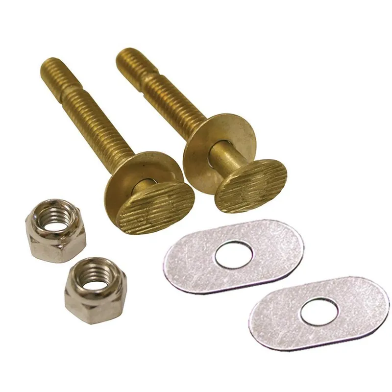 Jones Stephens C02046 5/16 x 2-1/4 in. Snap-Off Brass Closet Bolts with Round Washers and Nickel Nuts