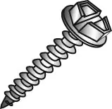 Minerallac 77216J 12 x 1 Sheet Metal Screw, Hex Washer Head, Slotted, Zinc Plated
