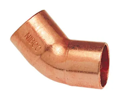 NIBCO 039923310866 3/8 in. OD Sweat Wrot Copper 45-Degree Elbow