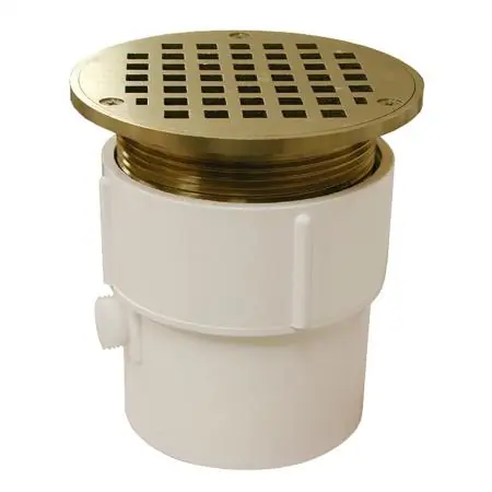 JONES STEPHENS CORP D53124 3X4 PVC PF ADJ GP DRN W/5 NB STR & SPUD