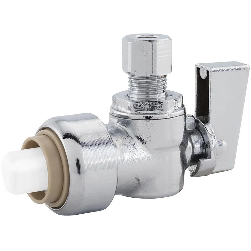 Jones Stephens C77474LF Plumbite 1/2 x 1/4 in. Push x Compression Angle Supply Stop Valve
