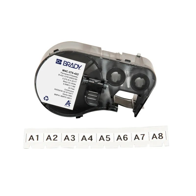 Brady M4C-375-422 Aggressive Adhesive Multi-Purpose Polyester Labels 0.375 in W x 25 ft