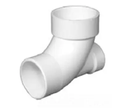 CHARLOTTE PIPE PVC003100600 3 in. Hub x 3 in. Spigot x 2 in. Hub Low Heel Inlet PVC DWV 90-Degree Street Bend