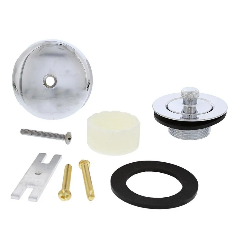 Jones Stephens B51032 Chrome Plated One-Hole Lift and Turn Tub Drain Trim Kit Includes Two-Hole Conversion Bar