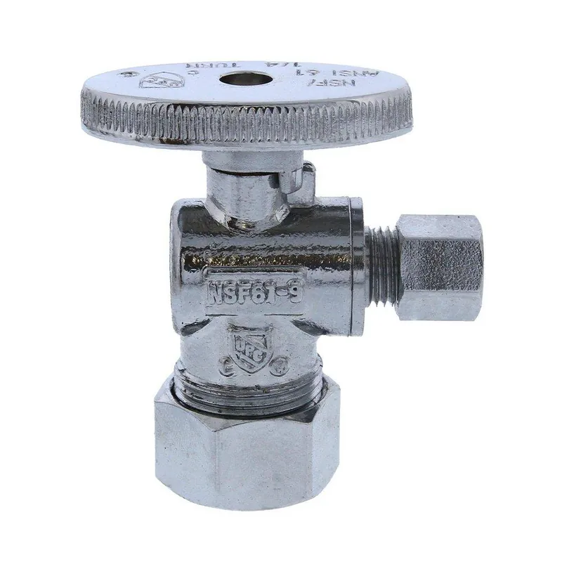 Jones Stephens S10317 5/8 x 1/4 in. Compression Oval Angle Supply Stop Valve in Chrome