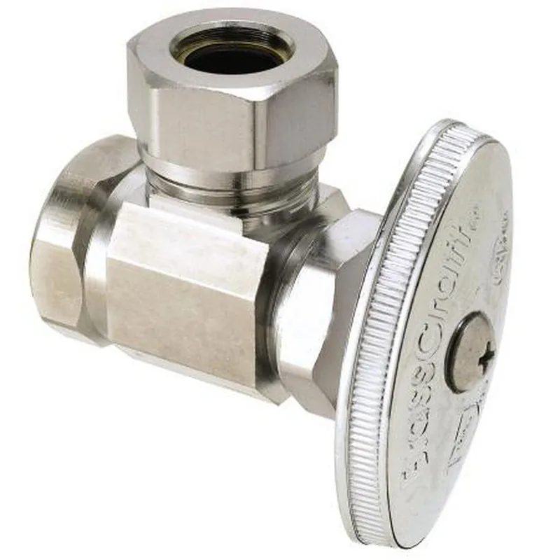 BrassCraft O3301XC 1/2 in. FIPT x Slip Knurled Oval Handle Angle Supply Stop Valve