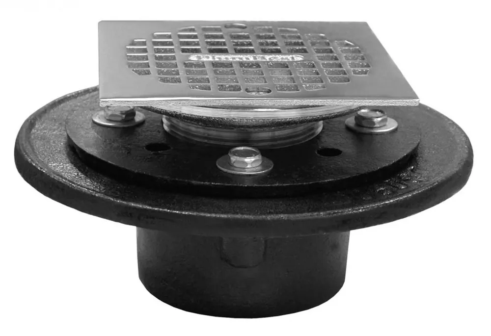 JONES STEPHENS D60413 2 NO HUB DRAIN W/4-1/4 SQ PB STRAINER