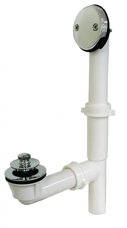 Jones Stephens P37503 CP White Plastic Frict Lift Tubular Bath Waste Kit