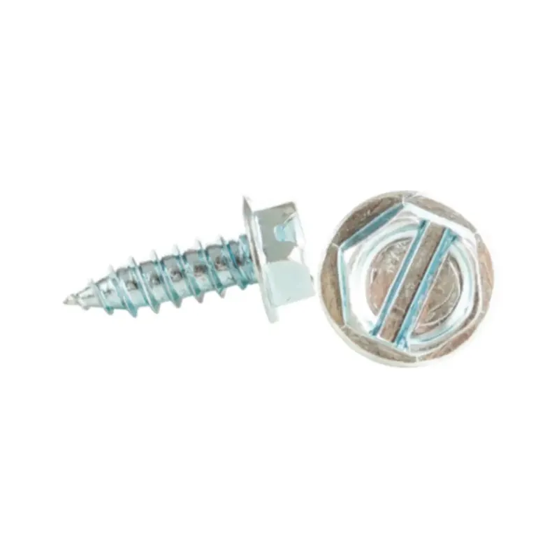 Minerallac 76824J 8 x 1-1/2 Sheet Metal Screw, Hex Washer Head, Slotted, Zinc Plated