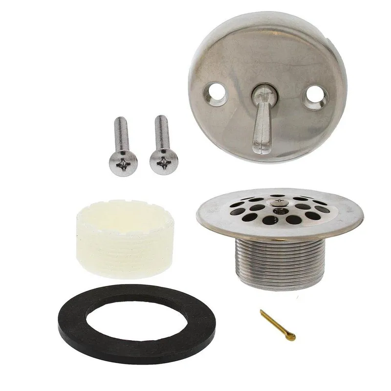 Jones Stephens B51037 Brushed Nickel Two-Hole Trip Lever Tub Drain Trim Kit