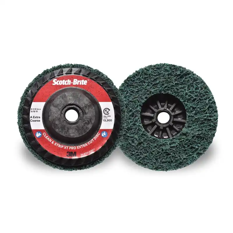 3M 7100175520 4 1/2 X 5/8 Extra Coarse Grade Aluminum Oxide Scotch-Brite Green Disc