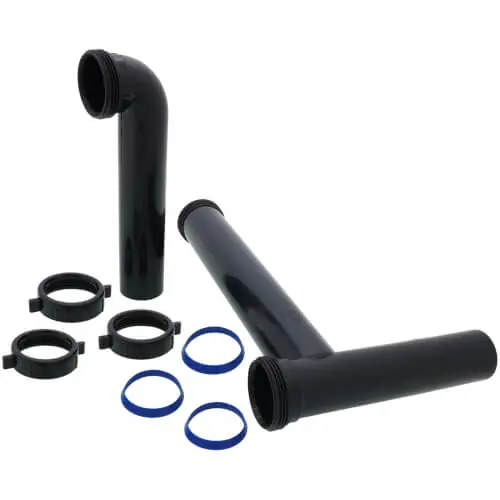 Jones Stephens P39034 1 1/2 Black Plastic SJ EO Waste W/Adj Arm