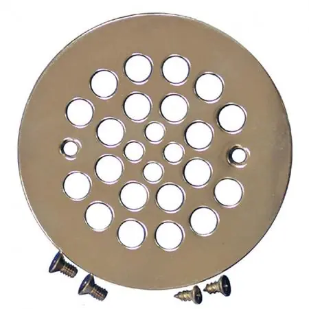 Jones Stephens D41102 4-1/4 Polished Brass Screw Down Shower Drain Strainer w/ Screws