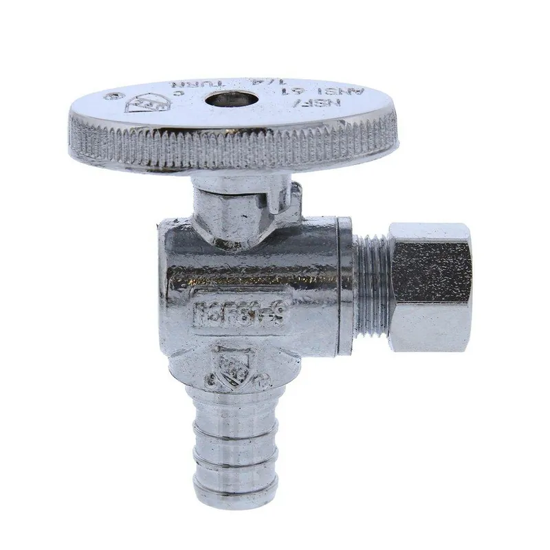 Jones Stephens S10314 1/2 x 3/8 in. F1807 x OD Tube Oval Angle Supply Stop Valve in Chrome Plated