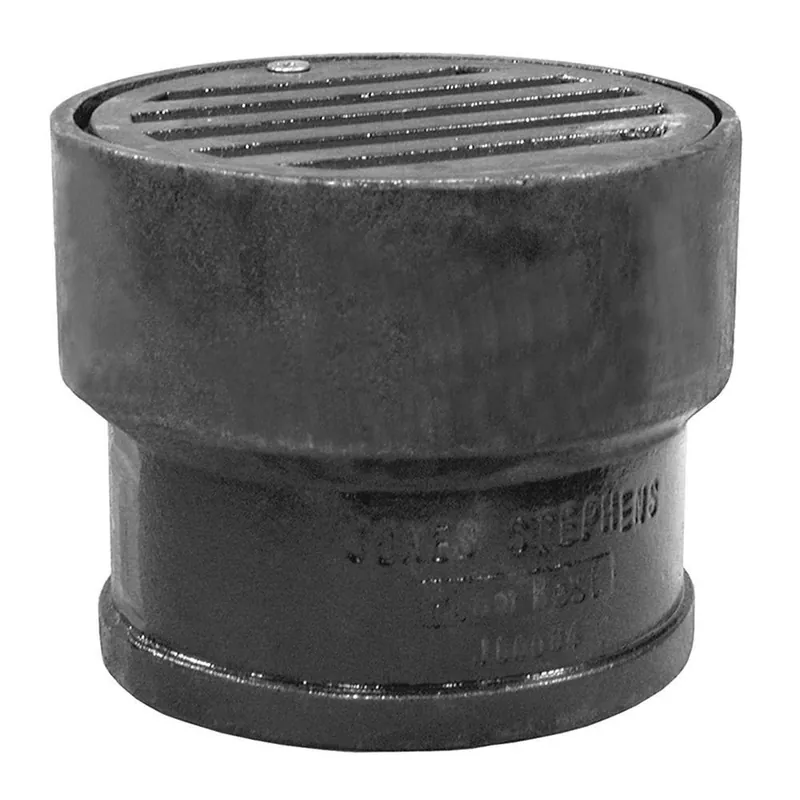 Jones Stephens J60004 4 in. Inside Caulk Cast Iron Floor Drain in Black