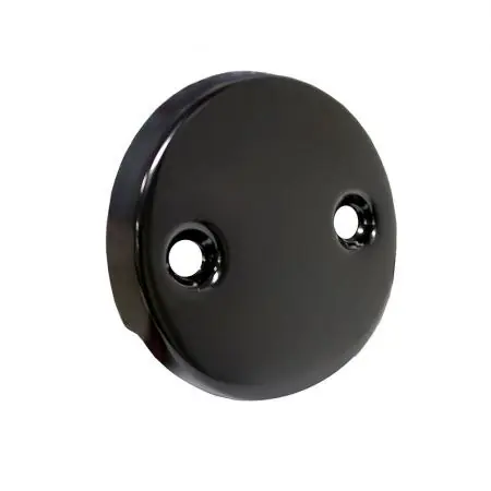 JONES STEPHENS CORP P3565BL BLACK 2HOLE OVERFLOW PLATE