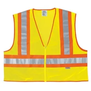 MCR Safety WCCL2LX4 Poly Mesh Safety Vest 4 1/2 Orange/Silver Stripe LIME