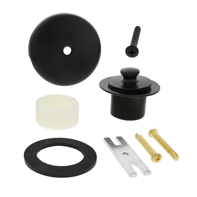 Jones Stephens B51040 Matte Black One-Hole Friction Lift Tub Drain Trim Kit