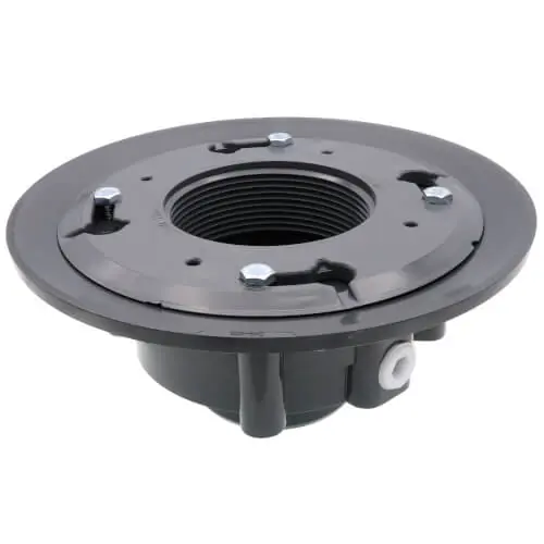 Jones Stephens D49800 2 x 3 PVC Heavy Duty Drain Base with Clamping Ring and Primer Tap for 3 Spud