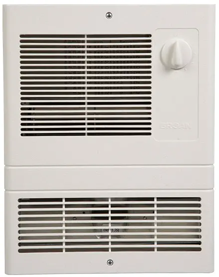 NuTone 9815WH Model 9815WH High-Capacity Fan Forced Wall Heater w/ White Grille (1500W, 120/240V)