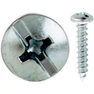 Minerallac 19221J 12 x 1-1/4 Sheet Metal Screw, Pan Head, Combo Phillips/Slotted, Zinc Plated