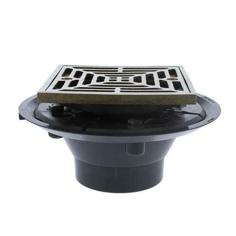 Jones Stephens D50141 2 x 3 in. PVC Shower Drain with 2 in. PVC Spud and Nickel Bronze Strainer