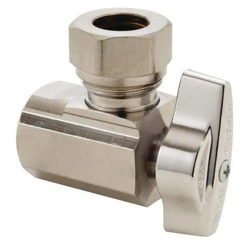 BrassCraft KT3301XC KT Series 1/2 in. FIPT x Slip Lever Handle Angle Supply Stop Valve in Chrome Plated