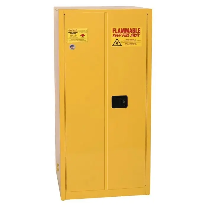 Eagle 1962X Tower 60 gal 2-Door Manual Close Safety Cabinet in Yellow