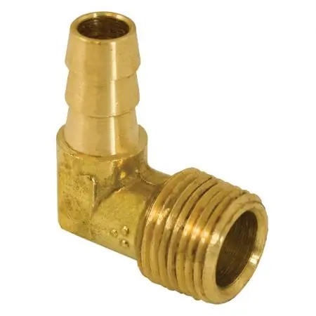 Jones Stephens G27108 5/8 Hose Barb x 1/2 Male Pipe 90 Brass Elbow