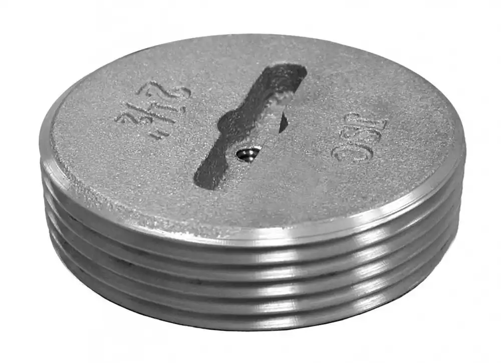 Jones Stephens P58350 3-1/2 Slotted Brass C/O Plug W/Tap