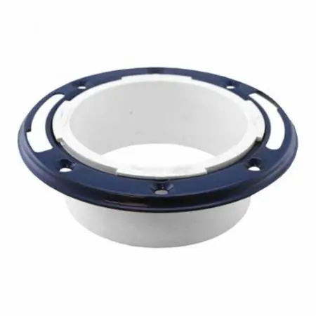 JONES STEPHENS C53400 OVER 4 PVC FLANGE W/BLU MTL RING LESS KO