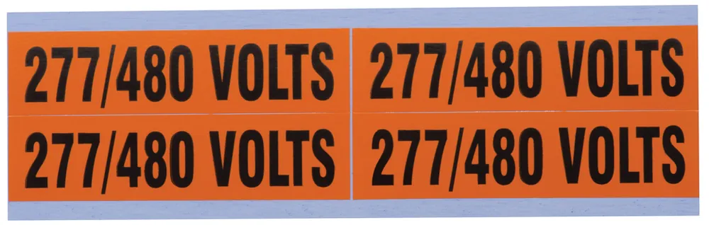 Ideal Industries 44-299 Voltage & Conduit Marker Card 277/480V 1-1/8 x 4-1/2 Vinyl-Impregnated Cloth