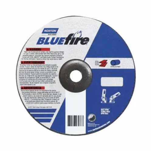 Norton 66252843203 BlueFire Zirconia Alumina Type 27 Grinding Wheel