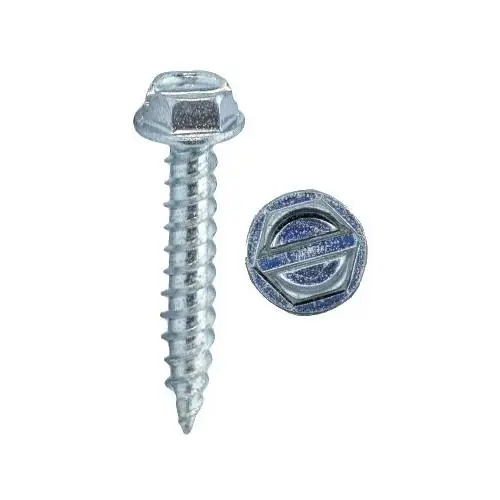 Minerallac 77232J 12 x 2 Sheet Metal Screw, Hex Washer Head, Slotted, Zinc Plated