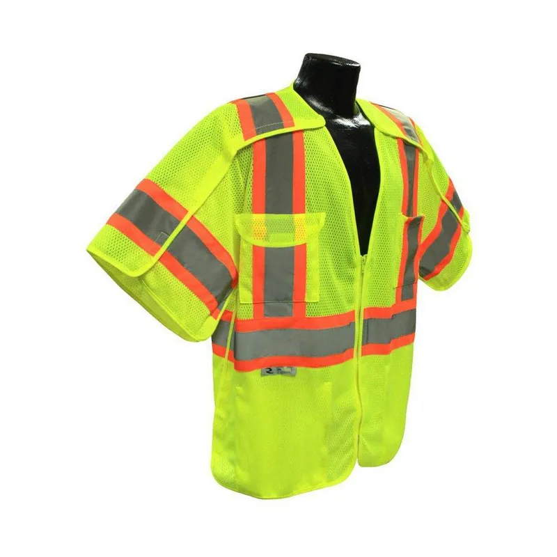 Radians SV24-3GM-M/L M and L Size Breakaway Surveyor Vest in Hi-Viz Green