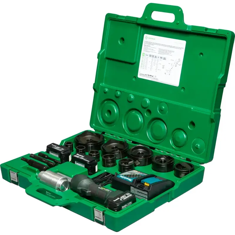 Greenlee LS100X11SB4 Intelli-PUNCH Battery-Hydraulic Knockout Kit With Slug-Buster