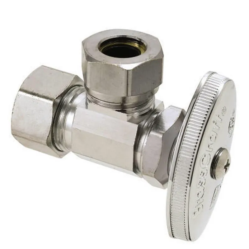 BrassCraft O3341XC O3341 Series 1/2 in. Compression x Slip Knurled Oval Handle Angle Supply Stop Valve in Chrome Plated